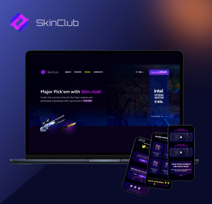 Skin.club - одностраничный сайт для прогнозов Counter-Strike